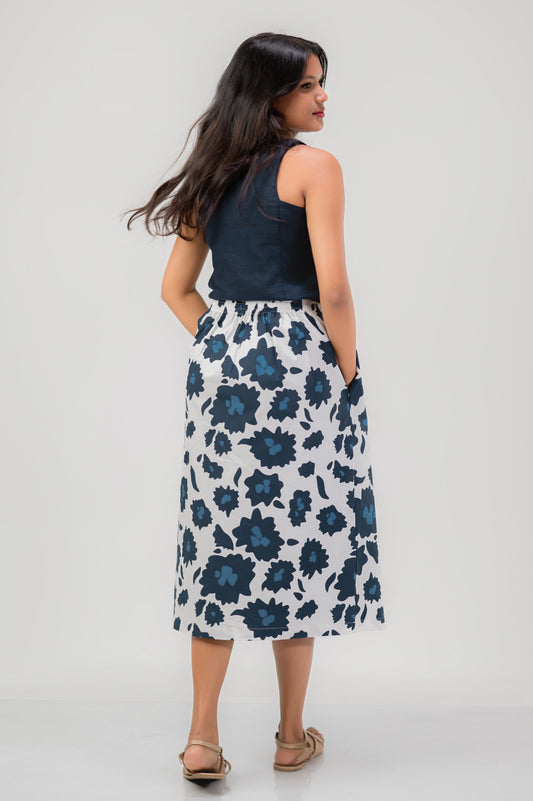 Bottom Blue Midi Skirt