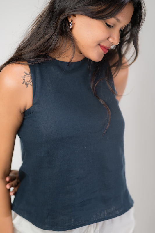 Zest Top - Navy Blue