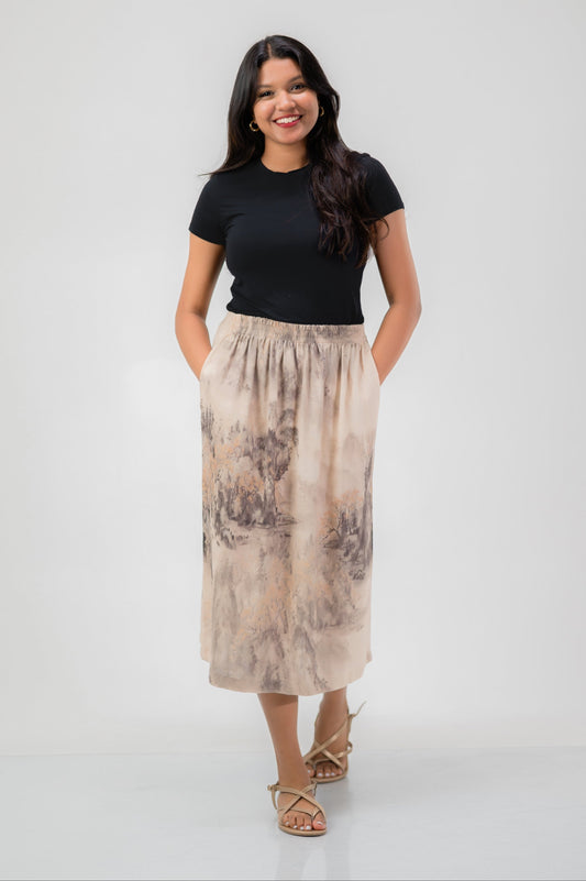 Forest Spring Midi Skirt