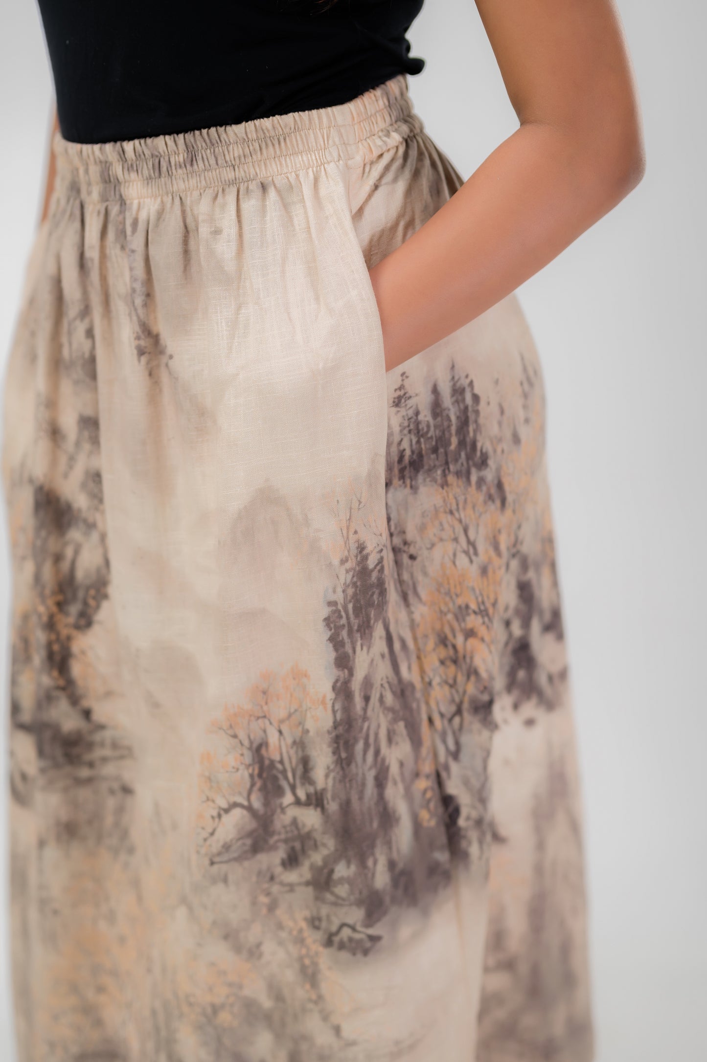 Forest Spring Midi Skirt